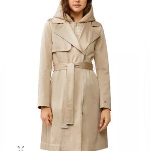 Soia & Kyo Athie Puffer-Bib Hooded Trench Coat